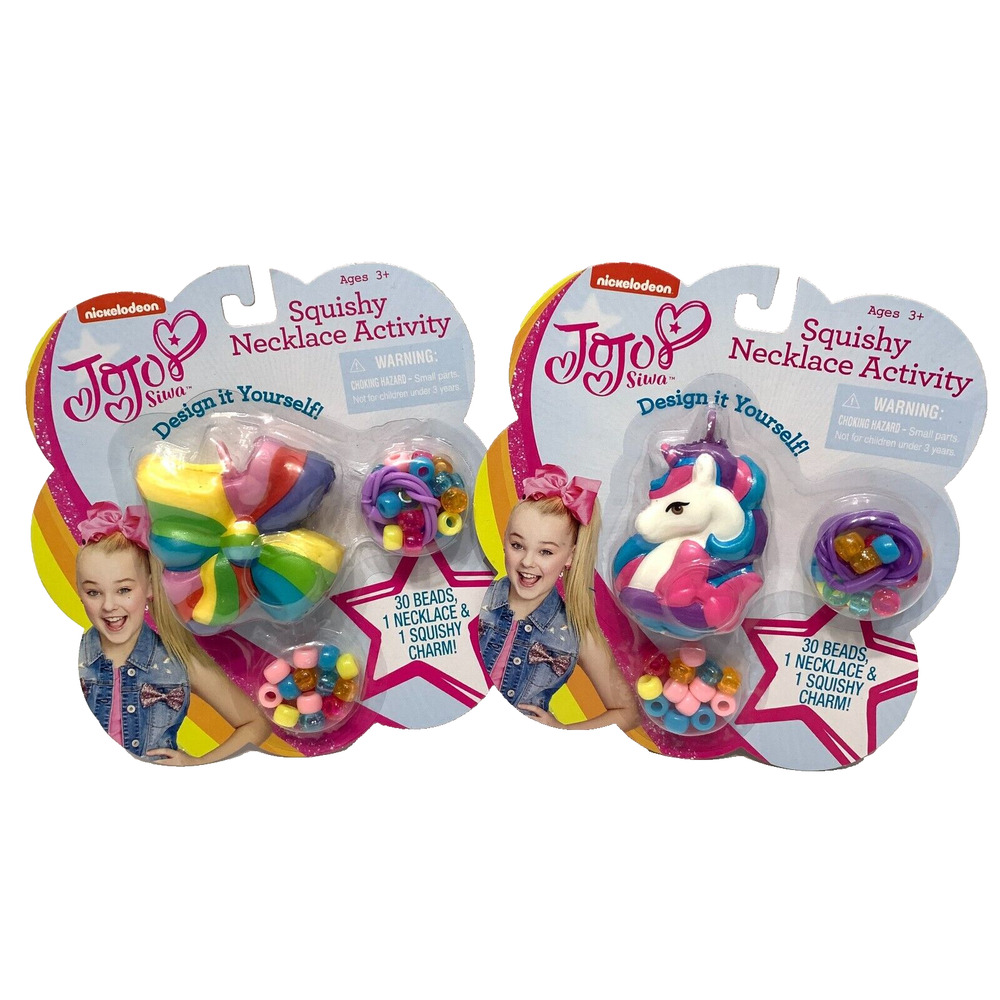 Pack of 2 JoJo Siwa Squishy Necklace Activity Set Design it Yourself Age 3+ New2